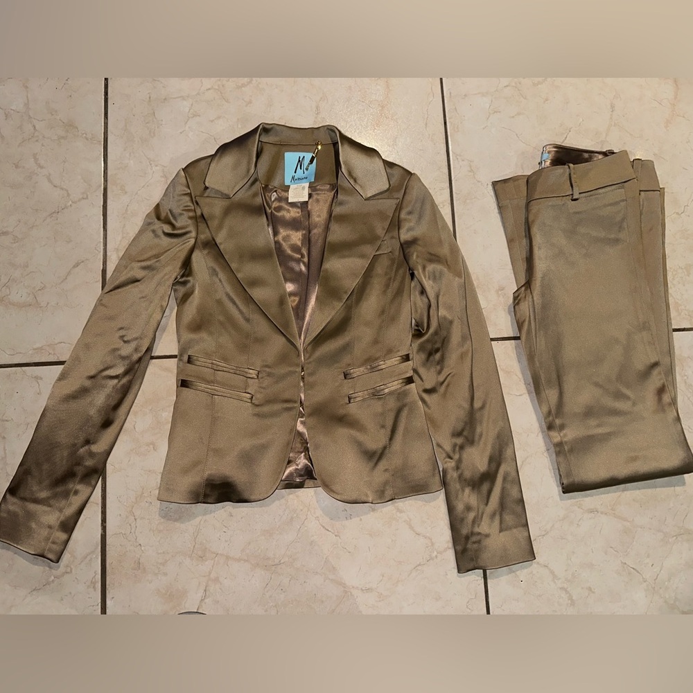 Marciano Metallic Blazer and Pants Set